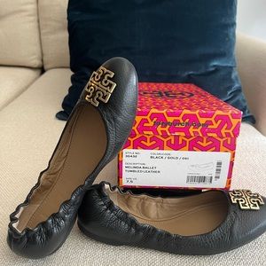 SOLD - NIB Tory Burch Leather Melinda Ballet Flats size 7.5